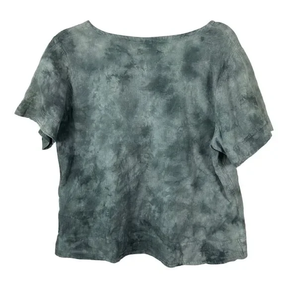 Cottonways Blue Boxy Short Sleeve Flowy Blouse Size 1 Small Medium - Picture 2 of 4